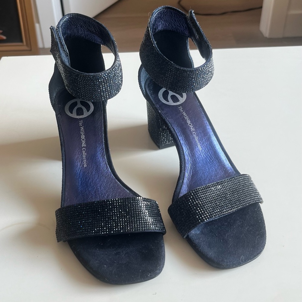 Wishbone Collection Navy Blue Heeled Sandals